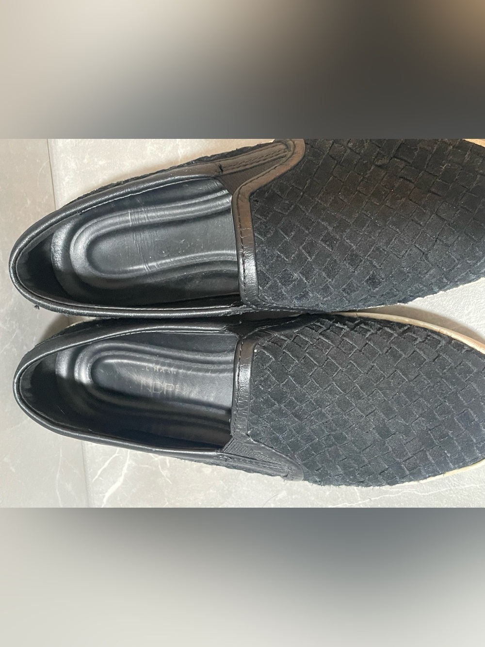 Cole Haan Women's Black Woven Slip-On Flats Round Toe Leather Size 8.5 B - Picture 6 of 8